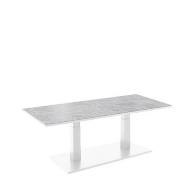 light grey rectangular table showing adjustable 2 height settings