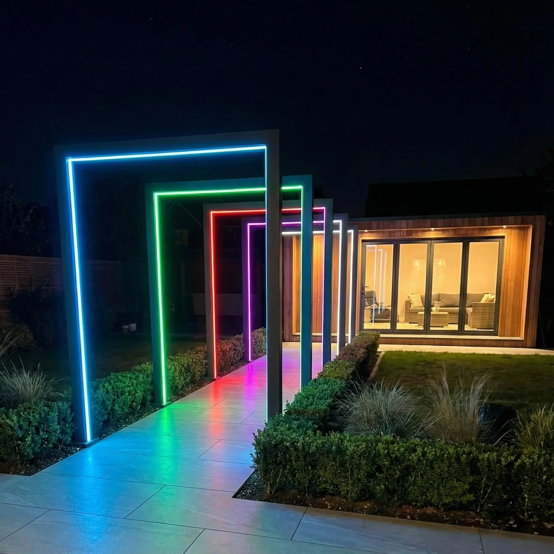 Nova - 125cm Titan Pergola Arch RGBW LED Pathway Arch - Grey