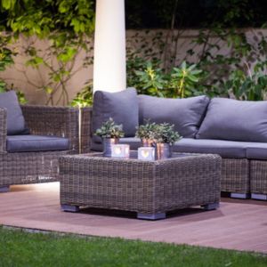 Outdoor seating with coffee table
