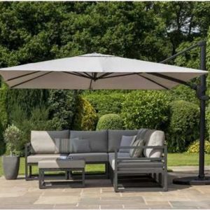 Parasol over outdoor seating