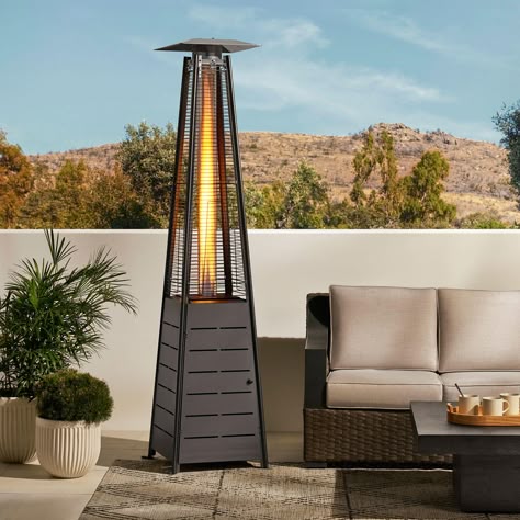 Patio heater with outdoor furniture