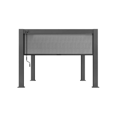 300cm Emperor pull-down zip screen for pergola in grey aluminium frame, privacy shade panel for outdoor garden structure